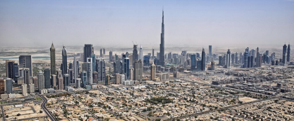 dubai skyline and burj khalifa 